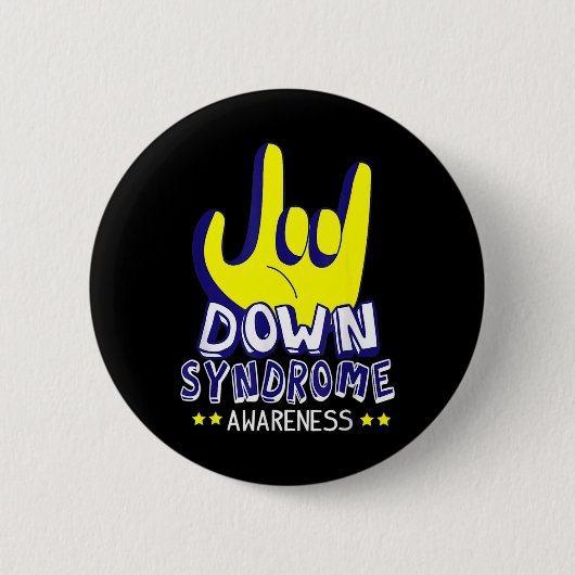Down Syndrome Awareness I Liebe Sie ASL Hand Signi Button (Vorderseite)
