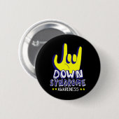 Down Syndrome Awareness I Liebe Sie ASL Hand Signi Button (Vorne & Hinten)