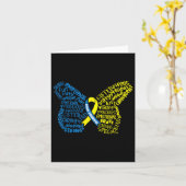 Down Syndrome Awareness Month Butterfly Word Cloud Karte (Gelbe Blume)