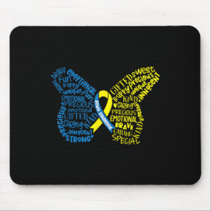 Down Syndrome Awareness Month Butterfly Word Cloud Mousepad