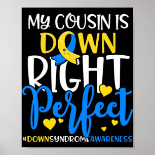 Down Syndrome Awareness My Nephew is Down Right Pe Poster