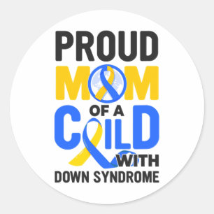Down Syndrome Awareness Proud Mama Runder Aufkleber