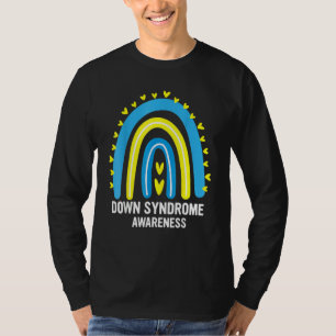 Down Syndrome Awareness Rainbow T21 Yellow Blue Ri T-Shirt
