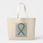 Down Syndrome Awareness Ribbon Art Tote Bag Jumbo Stoffbeutel (Rückseite)