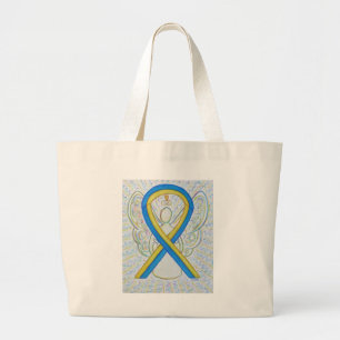 Down Syndrome Awareness Ribbon Art Tote Bag Jumbo Stoffbeutel