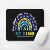 Down Syndrome Awareness Ribbon Boho Rainbow Yellow Mousepad (Mit Mouse)