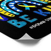 Down Syndrome Awareness Ribbon Boho Rainbow Yellow Poster (Ecke)