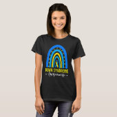 Down Syndrome Awareness Ribbon Boho Rainbow Yellow T-Shirt (Vorne ganz)