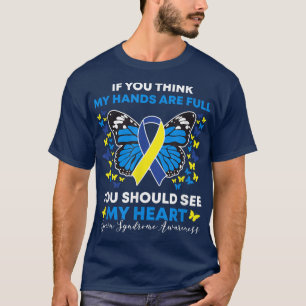 Down Syndrome Awareness Ribbon Butterfly Mom Dad M T-Shirt