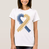 Down Syndrome Awareness Ribbon Sei eine freundlich T-Shirt (Vorderseite)