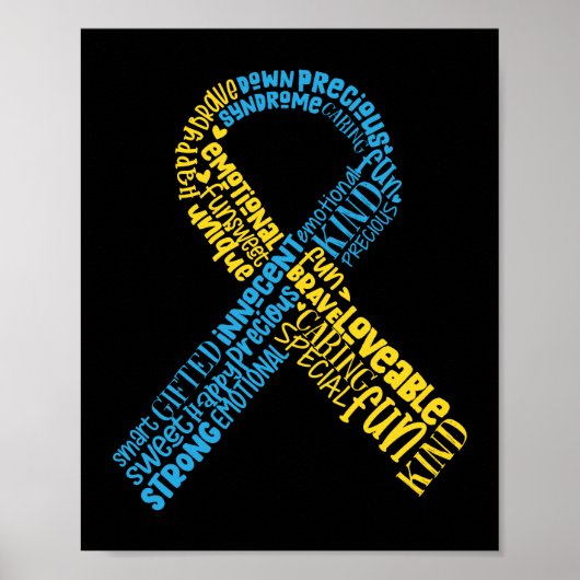 Down Syndrome Awareness Ribbon Special Bildung Poster (Vorne)