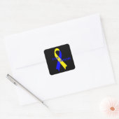 Down Syndrome Awareness Ribbon von Janz Black Quadratischer Aufkleber (Umschlag)