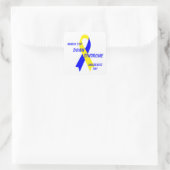 Down Syndrome Awareness Ribbon von Janz Yellow&Blu Quadratischer Aufkleber (Tasche)