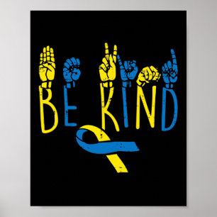Down Syndrome Awareness Seien freundlich Asl Hand  Poster
