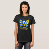 Down Syndrome Awareness Support Butterfly T-Shirt (Vorne ganz)