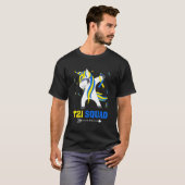 Down Syndrome Awareness T21 Squad Dabbing Unicorn T-Shirt (Vorne ganz)