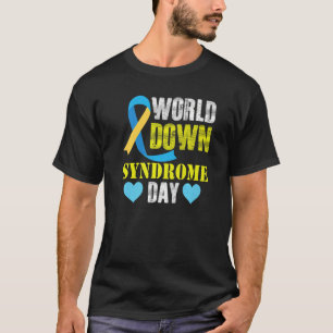 Down Syndrome Awareness World Day T21 Yellow Blue T-Shirt