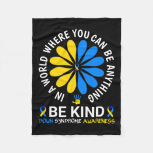 Down Syndrome Day 2024 Be-Down Syndrome Aware Fleecedecke