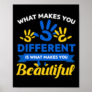 Down Syndrome Day Awareness Ribbon T21 Day Beautif Poster