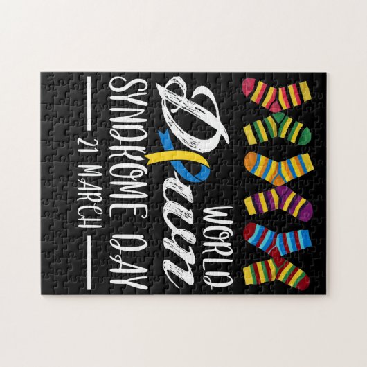Down Syndrome Day Awareness Socks 21 März Puzzle (Horizontal)
