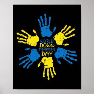 Down Syndrome Day Hände Bewusstsein 321 Männer Fra Poster