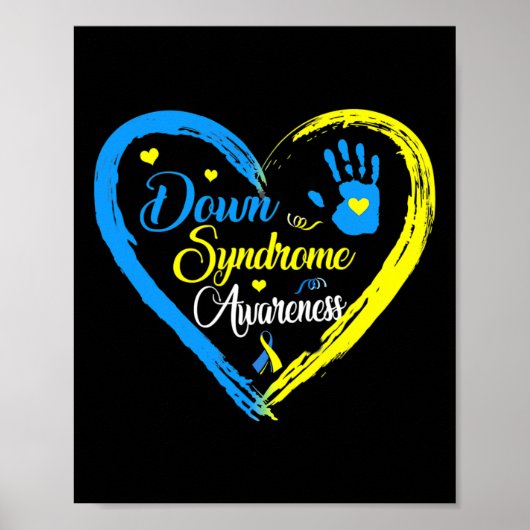 Down Syndrome Mama Awareness Trisomy 21 Blue Ribbo Poster (Vorne)