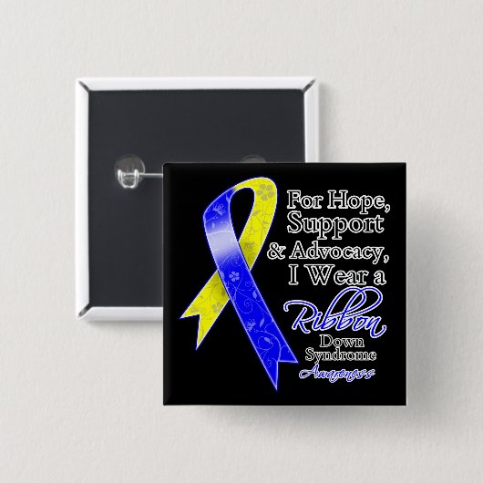 Down Syndrome Support Hope Awareness Button (Vorne & Hinten)