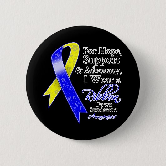 Down Syndrome Support Hope Awareness Button (Vorderseite)