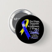 Down Syndrome Support Hope Awareness Button (Vorne & Hinten)