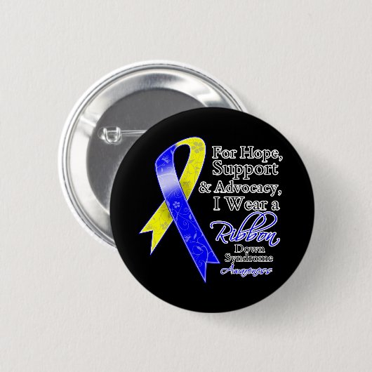 Down Syndrome Support Hope Awareness Button (Vorne & Hinten)