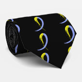 Down-Syndroms blaues und gelbes Band A4 Krawatte (Gerollt)