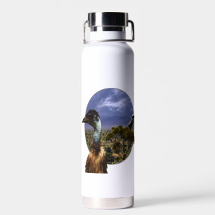 "Down Under Duo: Emu und Kookaburra in Popout Art" Trinkflasche