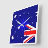 Down Under (für unsere Freunde in Australien) Quadratische Wanduhr (Winkel)