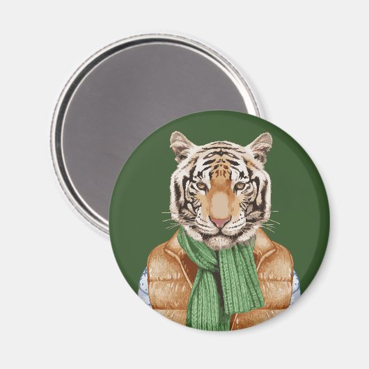 Down Vest Tiger Magnet (Vorderseite/Rückseite)