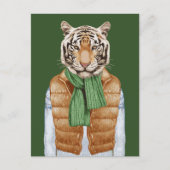 Down Vest Tiger Postkarte (Vorderseite)