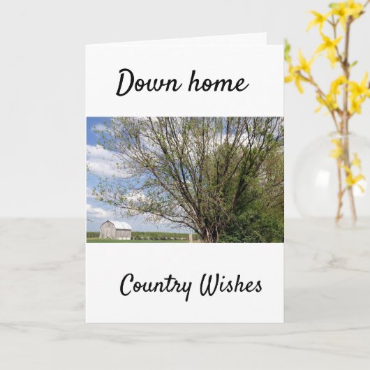 **DOWN ZUHAUSE LAND CHRISTMAS WISHES** KARTE (Gelbe Blume)