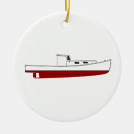 Downeast Maine Hummer-Boots-Farbillustration Keramik Ornament
