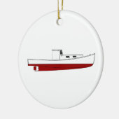 Downeast Maine Hummer-Boots-Farbillustration Keramik Ornament (Links)