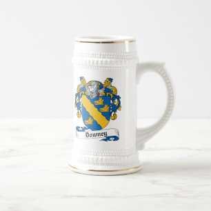 Downey Familienwappen Bierglas
