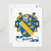 Downey Familienwappen Postkarte (Vorne/Hinten)