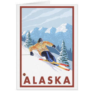 Downhhill Schnee-Skifahrer - Alaska