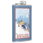 Downhhill Schnee-Skifahrer - Berg-Haube, Oregon Flachmann (Rechts)