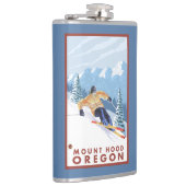 Downhhill Schnee-Skifahrer - Berg-Haube, Oregon Flachmann (Rechts)