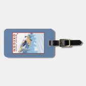 Downhhill Schnee-Skifahrer - Berg-Haube, Oregon Gepäckanhänger (Vorderseite horizontal)