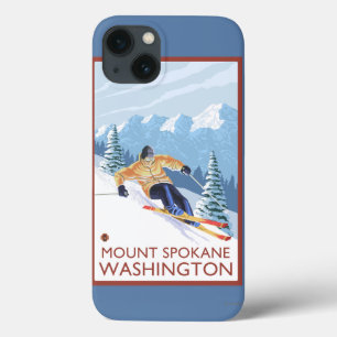 Downhhill Schnee-Skifahrer - Berg Spokane, Case-Mate iPhone Hülle