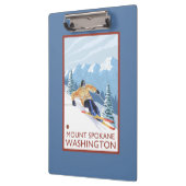 Downhhill Schnee-Skifahrer - Berg Spokane, Klemmbrett (Links)
