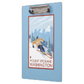 Downhhill Schnee-Skifahrer - Berg Spokane, Klemmbrett (Links)