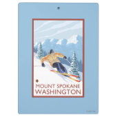 Downhhill Schnee-Skifahrer - Berg Spokane, Klemmbrett (Rückseite)