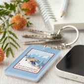 Downhhill Schnee-Skifahrer - Berg Spokane, Schlüsselanhänger (Vorderseite rechts)