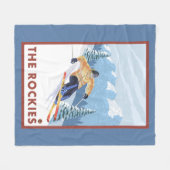 Downhhill Schnee-Skifahrer - die Rockies Fleecedecke (Vorderseite (Horizontal))